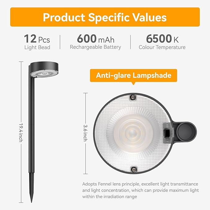 Ahaorigin 8 Pack Solar Pathway Lights Outdoor, 12 Brighter LEDs Solar Lights Outdoor Waterproof, Up to 12 Hrs Modern Path Light for Yard Garden Walkway Driveway Lawn, Cool White