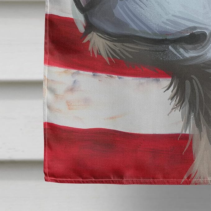 Caroline's Treasures CK6593CHF Kishu Ken American Flag House Flag Large Porch Sleeve Pole Decorative Outside Yard Banner Artwork Wall Hanging, Polyester, House Size, Multicolor