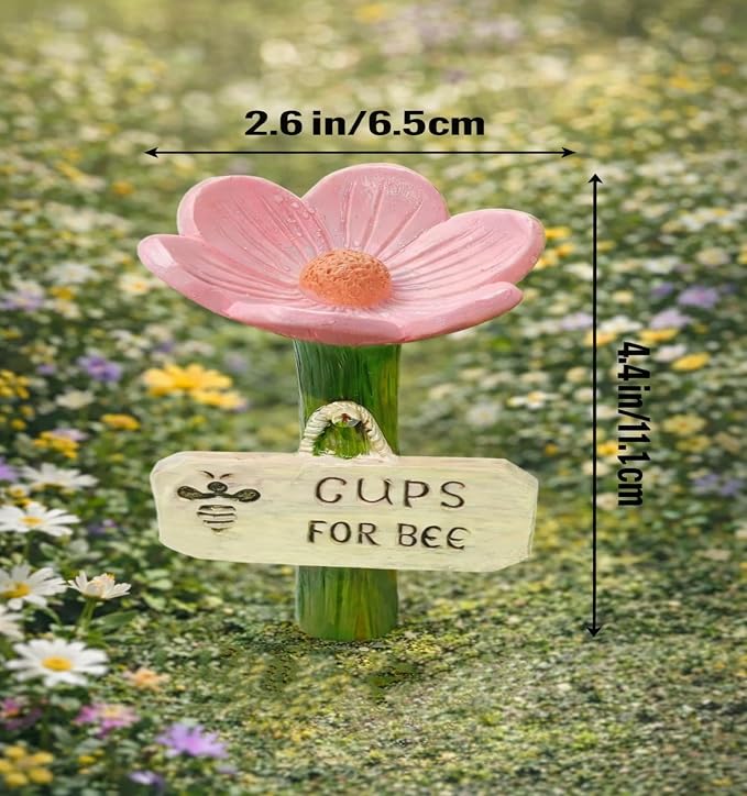 Bee Watering Station for Garden 5-Pack, Flower Bee Water Feeder, Ground Stake Pollinator Watering Station for Yard, Flower Bed, Planter