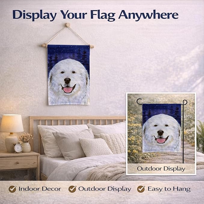 Caroline's Treasures SS8242GF Great Pyrenees Garden Flag Mailbox Flag Decorative Yard Flag Banner Outside Patio Artwork Yard Flower Beds, Garden Size, Multicolor