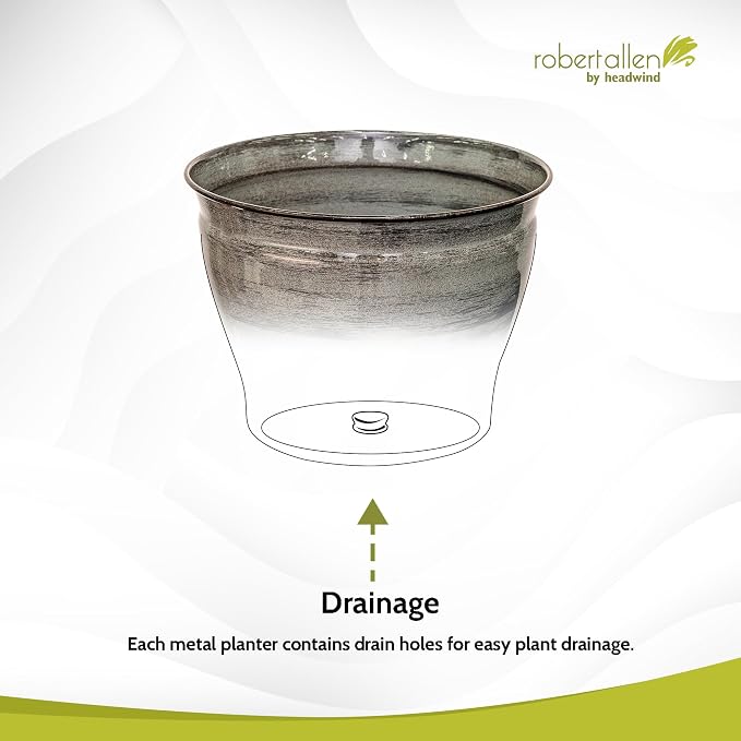Headwind Glazed Ironstone Vanhorne Collection – 12" Luna Brown Decorative Plant Pot – Lightweight & Triple Coated w/Drainage Flower Pots for Indoor Plants & Outdoor Planter Use by Robert Allen