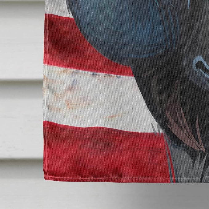 Caroline's Treasures CK6723CHF Stabyhoun Dog American Flag House Flag Large Porch Sleeve Pole Decorative Outside Yard Banner Artwork Wall Hanging, Polyester, House Size, Multicolor