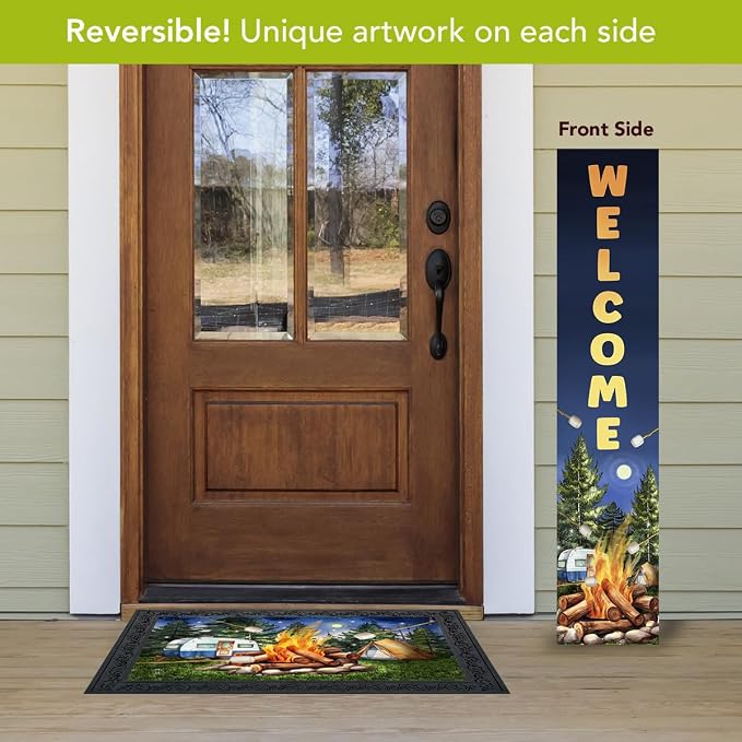 Briarwood Lane Happy Camper Welcome Pine Reversible Porch Leaner