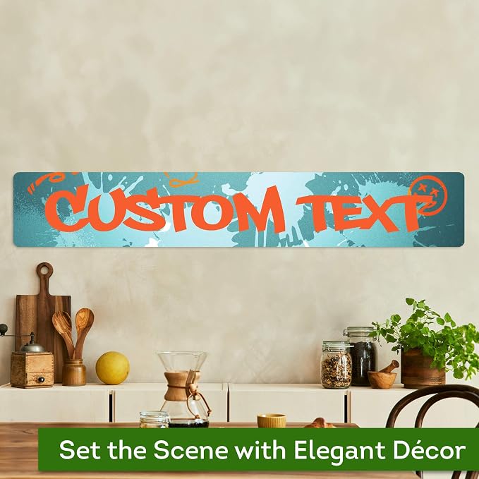 Custom Sign, Custom Street Sign, 11 Font Colors, 13 Font Styles, 4 Hole Options, 22 Sizes, 6x36 Inches, Rust Free DiBound, Fade Resistant, Made in USA by My Sign Center (Graffiti)