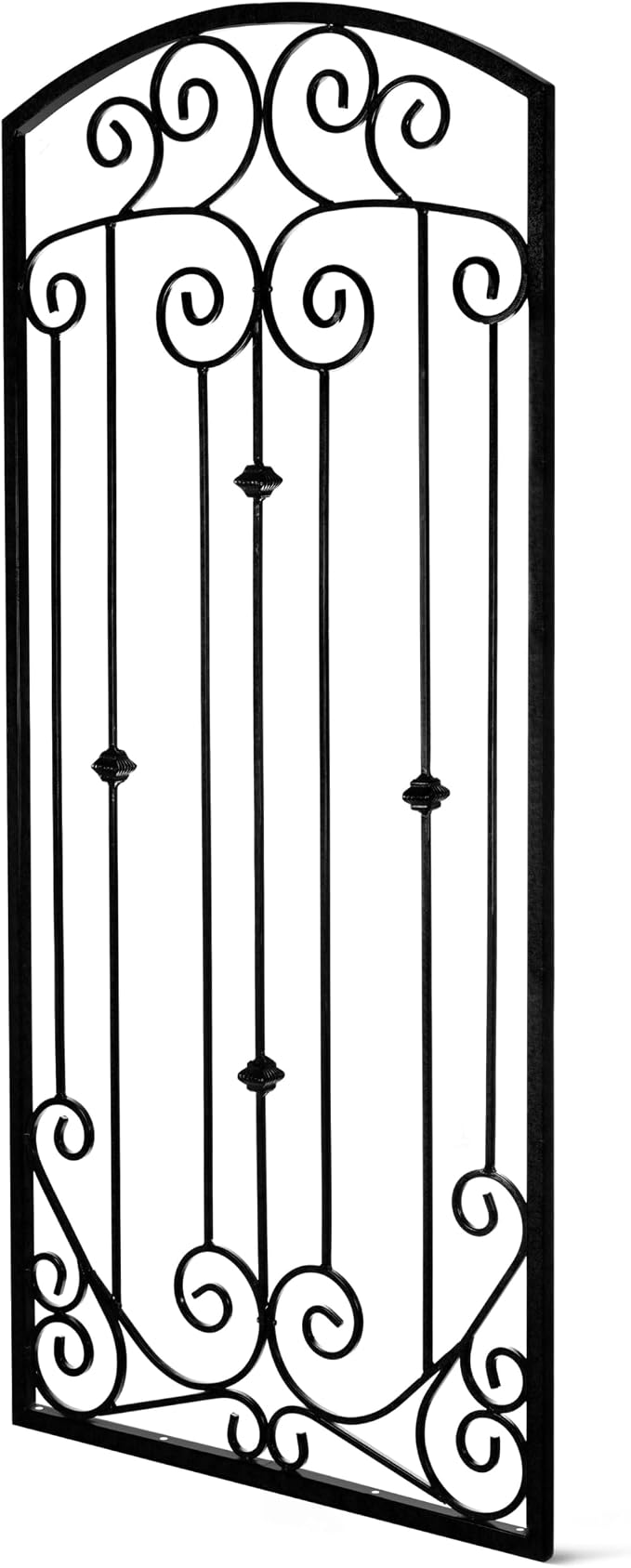 H Potter Scroll Garden Trellis 72" H, Freestanding Heavy Duty Iron, Black | Ground spikes included. Durable powder-coated finish. Supports climbing roses, clematis, ivy and vines.