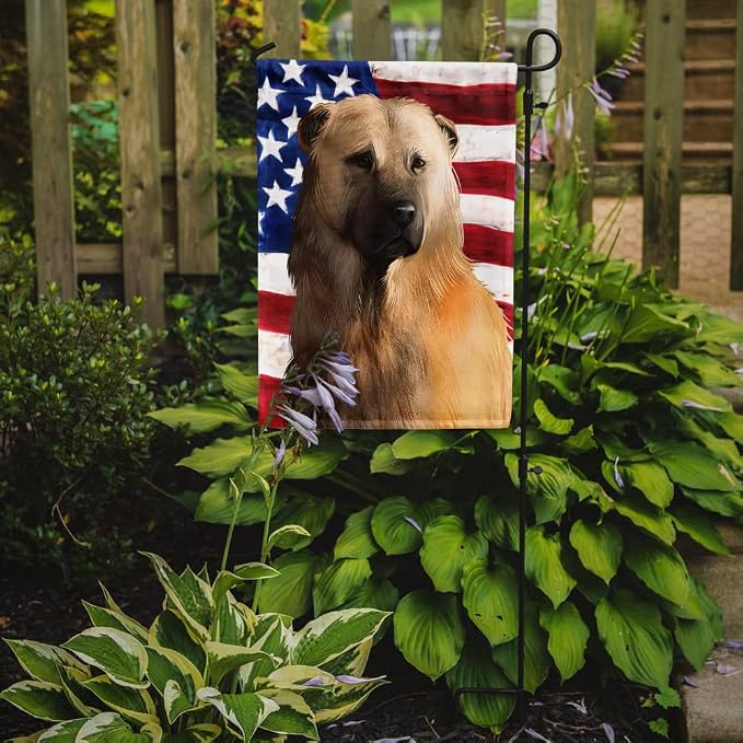 Caroline's Treasures CK6384GF Afghan Shepherd American Flag Garden Flag Mailbox Flag Decorative Yard Flag Banner Outside Patio Artwork Yard Flower Beds, Garden Size, Multicolor