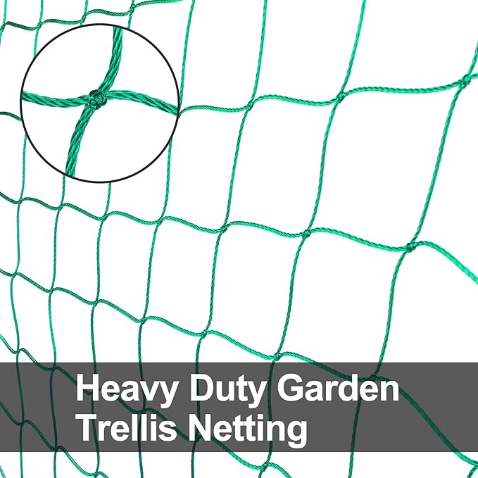 Trellis Netting, Heavy-Duty Garden Grow Netting for Climbing Plants, Outdoor Indoor Net for Cucumber, Tomatoes, Beans, Clematis, Fruits & Vegetables, Climbing Vining Plants (24.6' x 6.6'Ft)