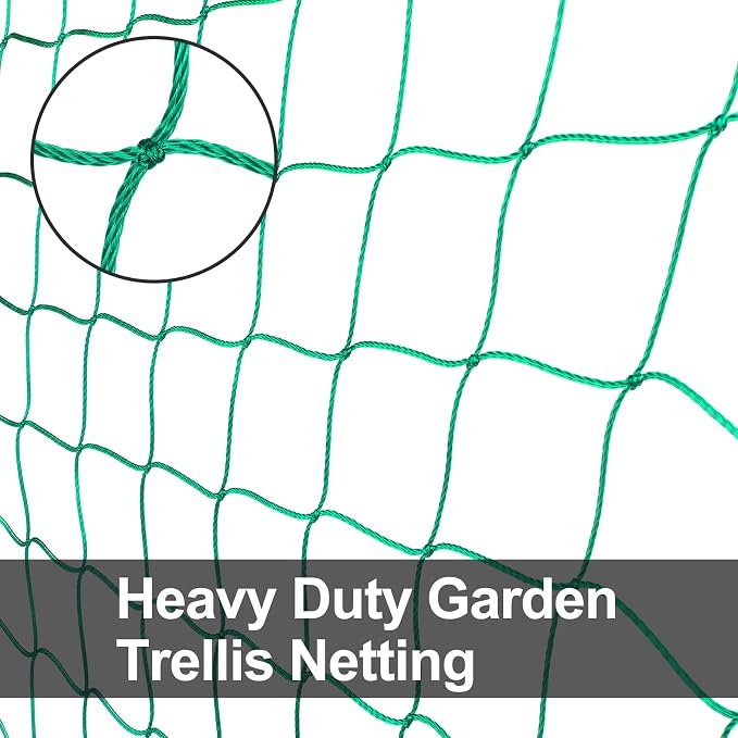 Trellis Netting, Heavy-Duty Garden Grow Netting for Climbing Plants, Outdoor Indoor Net for Cucumber, Tomatoes, Beans, Clematis, Fruits & Vegetables, Climbing Vining Plants (16.4' x 6.6'Ft)