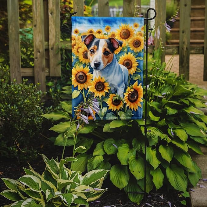 Caroline's Treasures DAC6102GF Jack Russell Terrier in Sunflowers Garden Flag Mailbox Flag Decorative Yard Flag Banner Outside Patio Artwork Yard Flower Beds, Garden Size, Multicolor