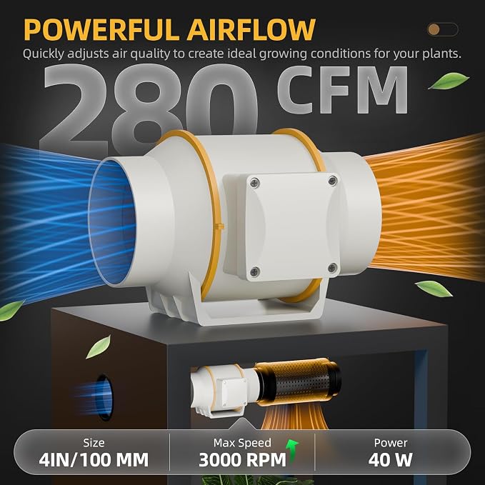 100mm Inline Ventilation Fan (4E006)