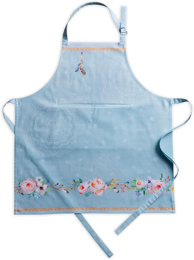 Maison d' Hermine Aprons for women with Pocket 100% Cotton (27.50"x31.50") | Adjustable Neck Strap & long ties Apron Men Chef Wedding Cooking Gardening Server Maid
