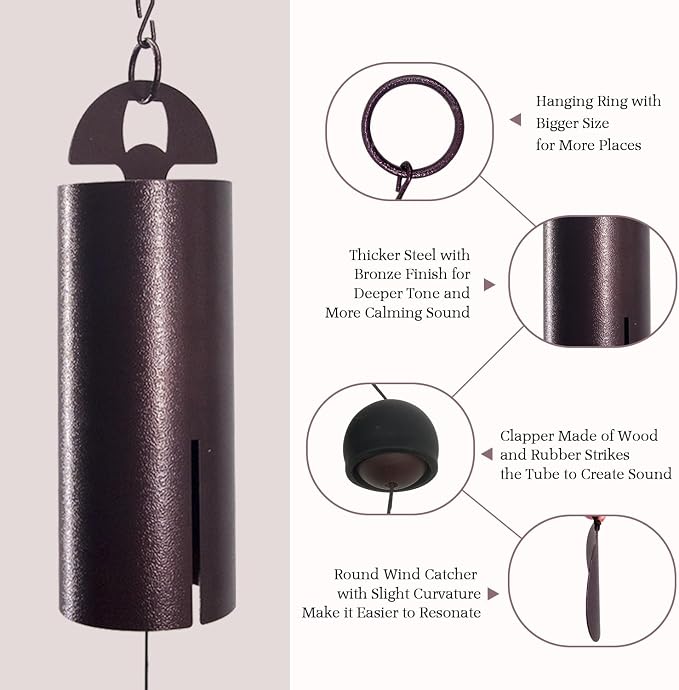 ASTARIN Wind Chimes for Outside Deep Tone Heroic Windbell Deep Resonance Serenity Bell Outdoor Decor for Patio,Yard,Porch,Garden