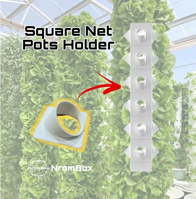 (27 Pack) of 2-inch Net Pot Holders - Hydroponics Growing System - Aeroponic Tower Garden for Indoor Gardening - Grow Herbs, Fruits & Vegetables Fit Snugly On 4inch Square PVC Made in USA