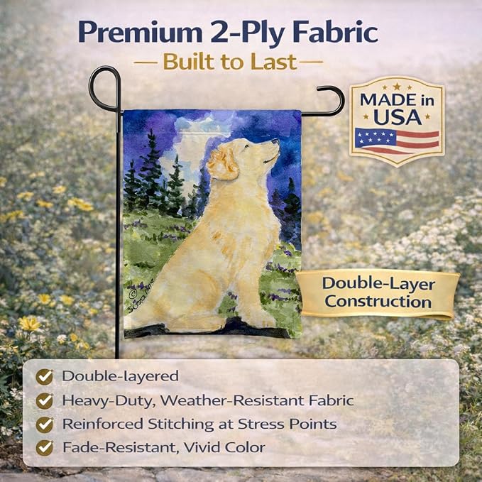Caroline's Treasures SS8977GF Golden Retriever Garden Flag Mailbox Flag Decorative Yard Flag Banner Outside Patio Artwork Yard Flower Beds, Garden Size, Multicolor