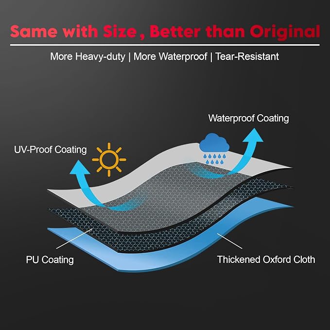 Zettum Patio Heater Covers - 600D Outdoor Heater Cover with Zipper Waterproof Heavy Duty, Propane Heat Cover for East Oak, Hampton Bay, Fire Sense and More (87" Height x 33" Dome x 19" Base)