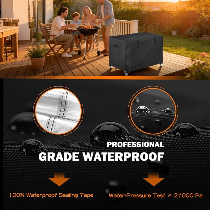 Outdoor Prep Table Cover with Split Zipper for Wicker Bar Cart, Waterproof Patio Bar Table Cover, Suitable for Outdoor Beverage Serving Cart, Grill Table, BBQ Grill Cart, 44"L x 19"W x 36"H