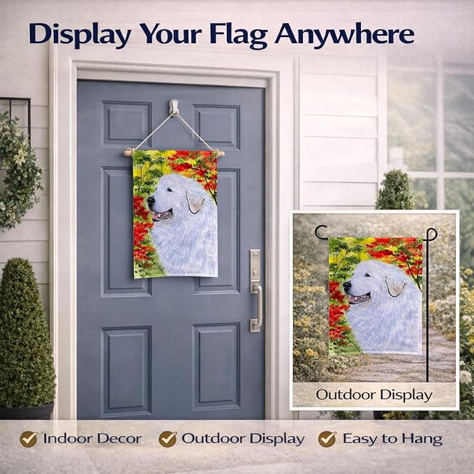 Caroline's Treasures SS8235GF Great Pyrenees Garden Flag Mailbox Flag Decorative Yard Flag Banner Outside Patio Artwork Yard Flower Beds, Garden Size, Multicolor