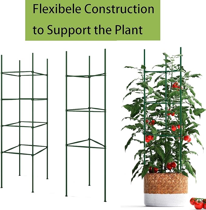 36PCS Plant Stake Arms for Tomato Cage，Expandable 11.8" Plant Supports Trellis Connector Clips for 11mm Garden Plants Stakes Stand Outdoor/Indoor