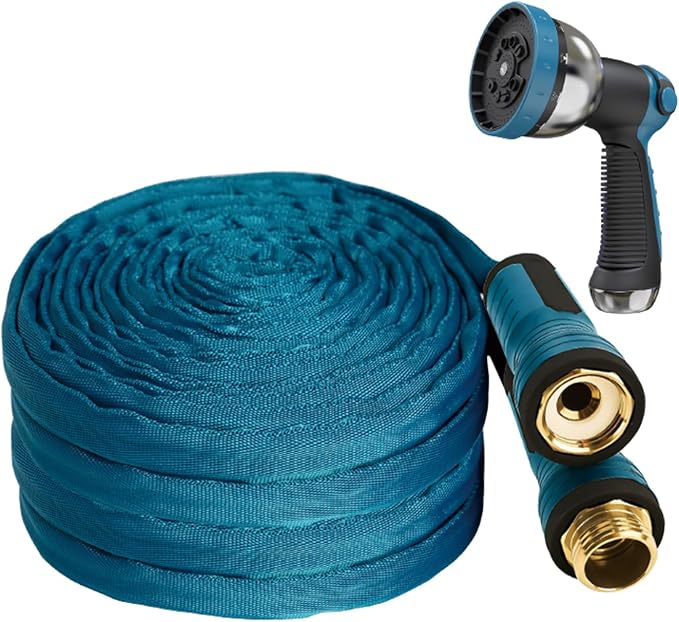 Garden Hose 25 ft, Made of TPE (BetterThan PVC/Hybrid Polymer), Lightweight yet Durable Water Hose with Ergonomic Grip, Drinking Water Safe Material, All-Weather, 3/4" GHT Fittings