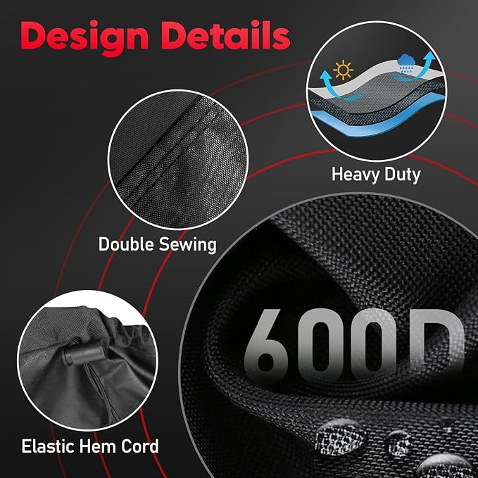 Zettum Treadmill Cover - 600D Treadmill Dust Cover Waterproof, Gym Equipment Running Machine Covers with Windproof Drawstring, Exercise Workout Equipment Protective for Home Indoor Outdoor