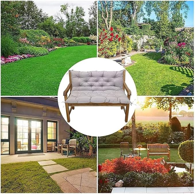 Swing Cushion Replacement Outdoor Porch Waterproof Bench Cushion 2-3 Seater Washable Bench Replacement Cushions for Outdoor Patio Porch Swing Cushions