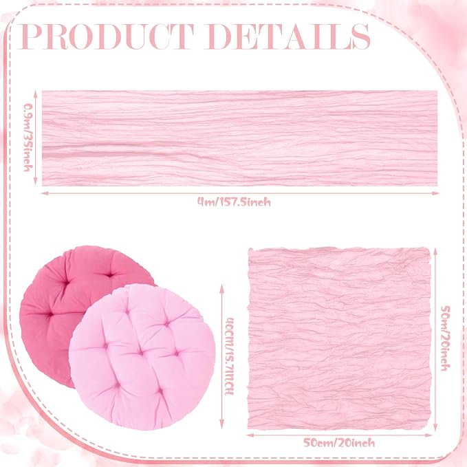 Beeveer 118" x 71" Extra Large Outdoor Picnic Blanket with Pink Table Runner 8 Napkins and 8 Pink Floor Pillows Cushions for Picnic Party Camping Wedding Bachelorette Birthday Baby Shower Decor