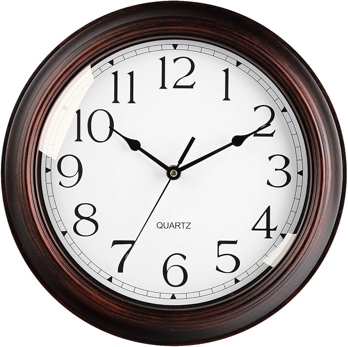 KECYET 16 Inch Wall Clocks Battery Operated Silent Non-Ticking Wall Clock Vintage Retro Rustic Style Decorative for Living Room Kitchen (Bronze)
