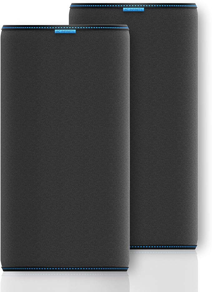 AC Infinity Pre-Filter Cloth 6”, Replacement Inline Filter Sleeve 2-Pack. | Fits 6” Carbon Filters for Odor Control in Grow Tents, Indoor Gardening, Hydroponics