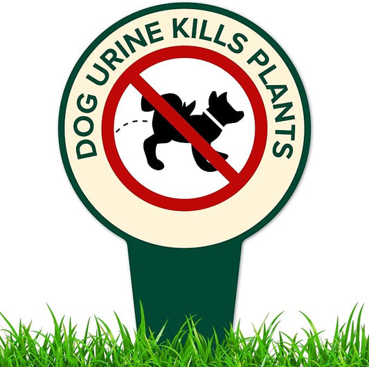 Dog Urine Kills Plants, Please Curb Your Dog Sign, 7"x13", Heavy Duty Integrated Ground Stakes, Indoor/Outdoor Use, Rust Free Aluminum Composite, Made in USA by My Sign center