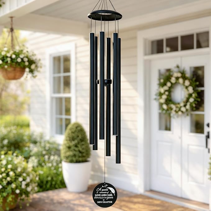 45 Inch Large Wind Chimes for Outside Deep Tone, Tree of Life Wind Chimes Outdoor, Garden, Porch Decor, Memorial Windchimes, Sympathy Gift (Black)