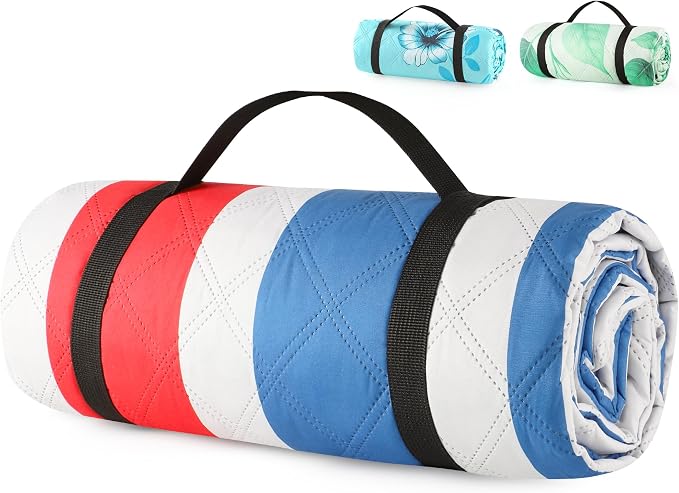 ANJ Outdoors Extra Large Waterproof Picnic Blankets | Foldable Sandproof Beach Blanket N Outdoor Blanket | 5-Layer Machine Washable Soft Picnic Mat for Camping, Grass, Park N Stadium