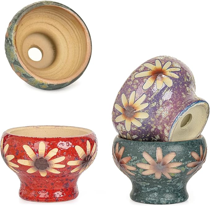 Sungmor Small Succulent Planters Set of 3, Beautiful Hand Crafted Ceramic Plant Pots Cute Cactus Pot, 4.9 Inch Flower Pots for Indoor Plants with Drainage, Desktop Windowsill Home Office Decor Pots