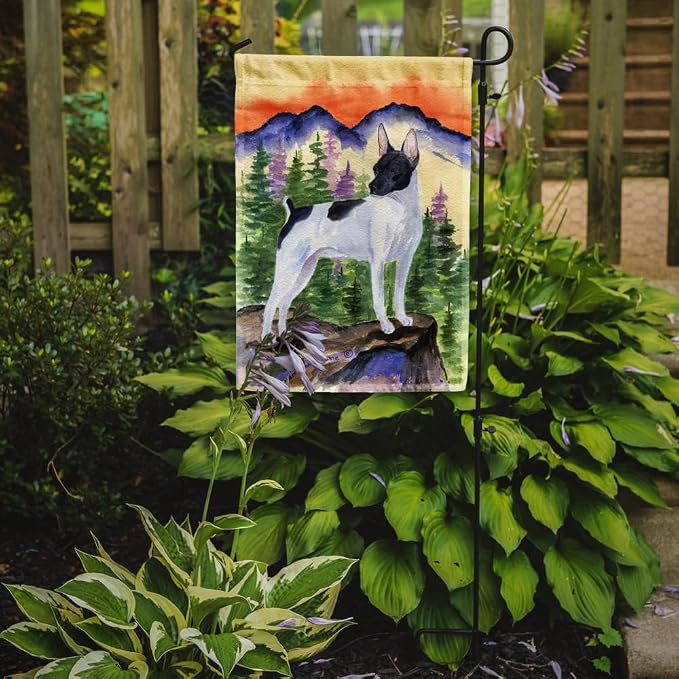 Caroline's Treasures SS8224GF Rat Terrier Garden Flag Mailbox Flag Decorative Yard Flag Banner Outside Patio Artwork Yard Flower Beds, Garden Size, Multicolor