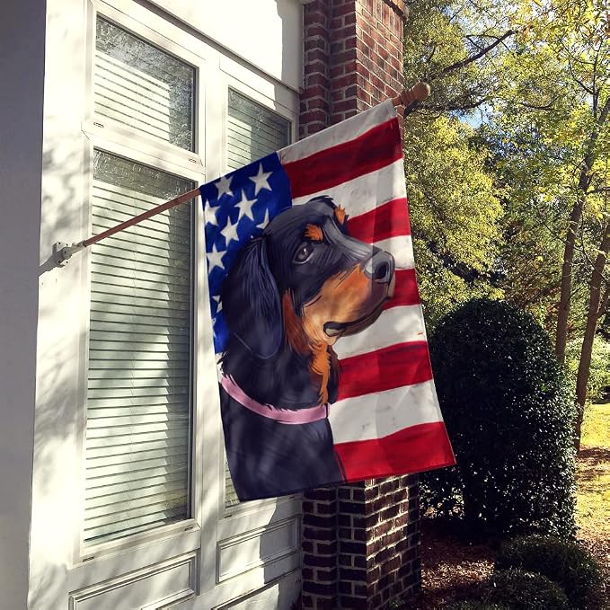Caroline's Treasures CK6713CHF Slovensky Kopov American Flag House Flag Large Porch Sleeve Pole Decorative Outside Yard Banner Artwork Wall Hanging, Polyester, House Size, Multicolor