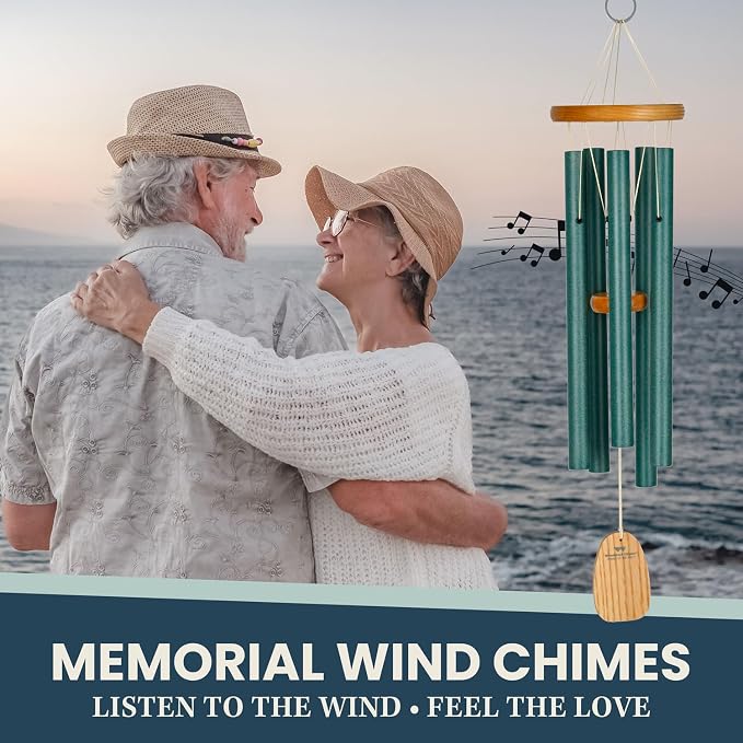 Woodstock Wind Chimes Garden Decor for Outside Outdoor Patio Decor, Front Porch Decor, (25") Chimes of Ireland Green Wind Chime, Wind Chimes for Garden (WCCI)