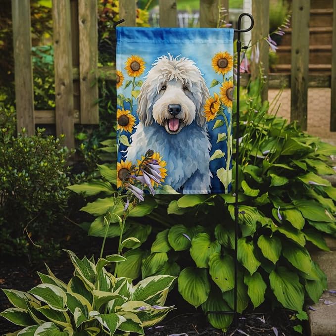 Caroline's Treasures DAC6107GF Komondor in Sunflowers Garden Flag Mailbox Flag Decorative Yard Flag Banner Outside Patio Artwork Yard Flower Beds, Garden Size, Multicolor