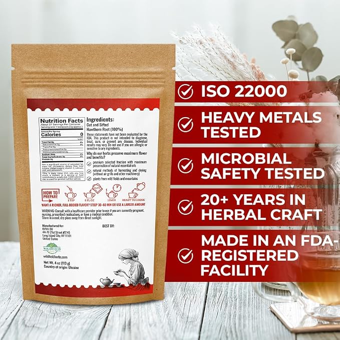 4 oz. Hawthorn Root Herbal Tea (Crataegus L.) - 113g Pigweed Herb Tea Espino Blanco