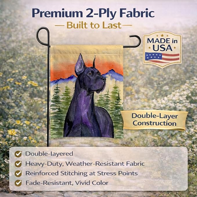 Caroline's Treasures SS8642GF Great Dane Garden Flag Mailbox Flag Decorative Yard Flag Banner Outside Patio Artwork Yard Flower Beds, Garden Size, Multicolor