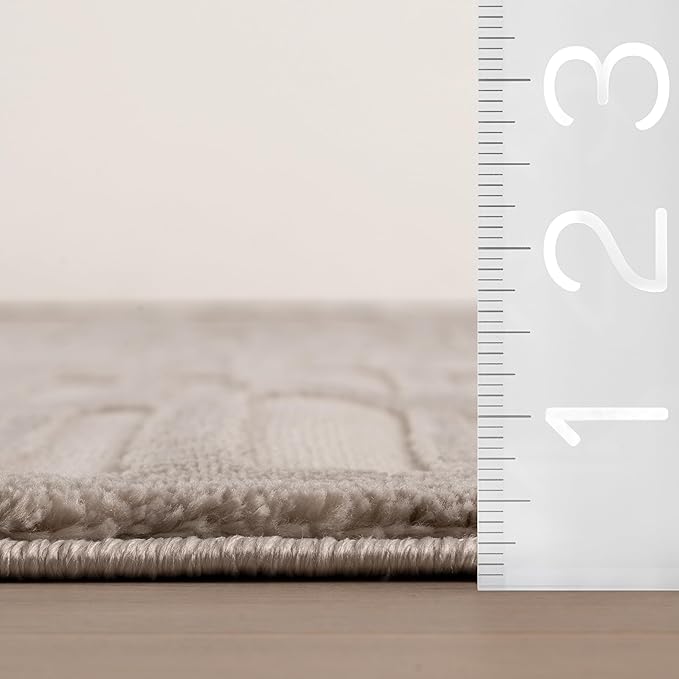 nuLOOM Kailani Cream/Grey Abstract Washable Area Rug, 3' x 5' | Nuloom Kailani Abstract 3' x 5' Machine Washable Accent Rug for Living Room Bedroom Dining Room Entryway, Cream/Grey
