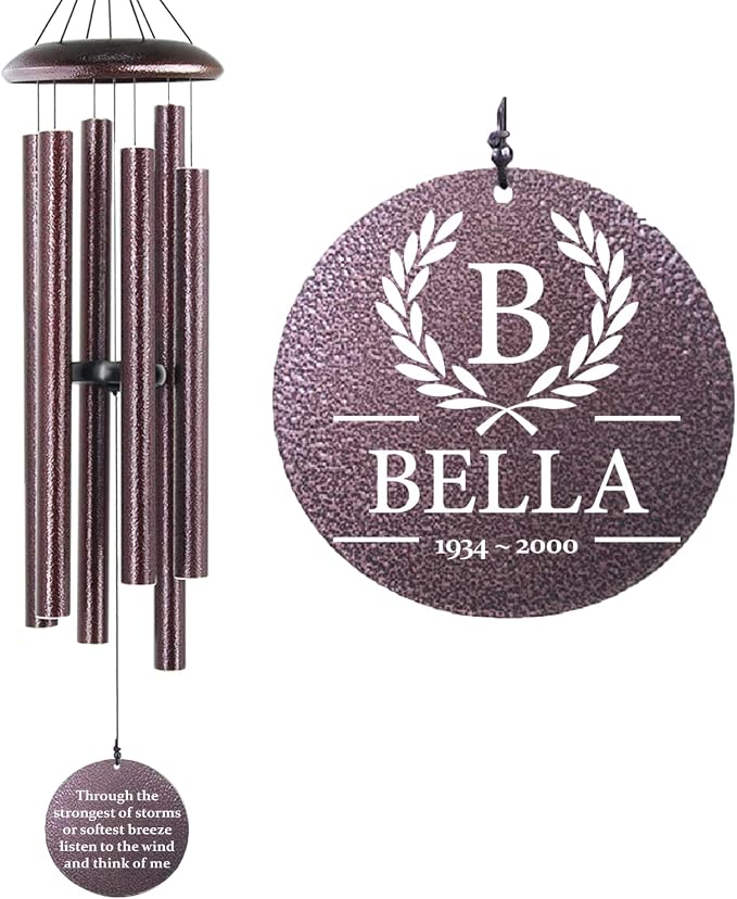 ASTARIN 36" Large Deep Tone Personalized Sympathy Wind Chimes, Memorial Wind Chime for Loss of Mother Father Loved One, Bereavement Gifts Decor Outdoor Patio Garden Graveyard(Produced in Texas)