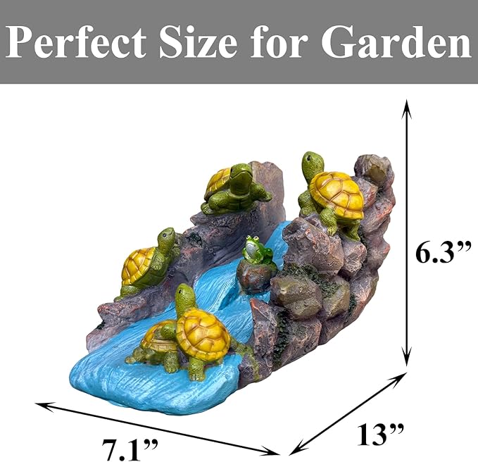 Turtle Statue Gutter Downspout Extender Garden Decor, Decorative Splash Block, Garden Animal Statues, Resin Gutter Extension Downspout, Outdoor Yard Decor, Stone Tortoise Statue for 4" x 4 Downspout