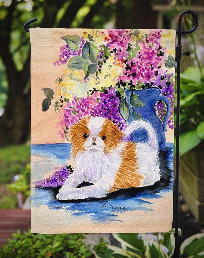 Caroline's Treasures SS8300GF Japanese Chin Garden Flag Mailbox Flag Decorative Yard Flag Banner Outside Patio Artwork Yard Flower Beds, Garden Size, Multicolor