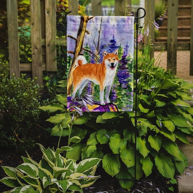 Caroline's Treasures SS8629GF Shiba Inu Garden Flag Mailbox Flag Decorative Yard Flag Banner Outside Patio Artwork Yard Flower Beds, Garden Size, Multicolor