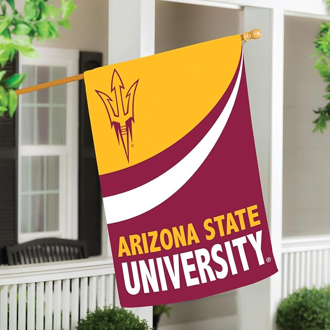 Team Sports America NCAA Arizona State University House Flag, 28 x 44, Double Sided Garden Flags for Outside, Outdoor College Flags & Banners for Garden Patio, Indoor Wall Decor Flag for Room