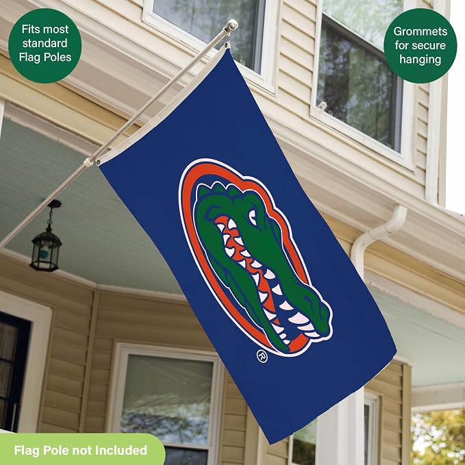 NCAA University of Florida Flag with Grommets, 3'x5' UF Gators Outdoor College Flags & Banners for Garden Patio Indoor Wall Décor