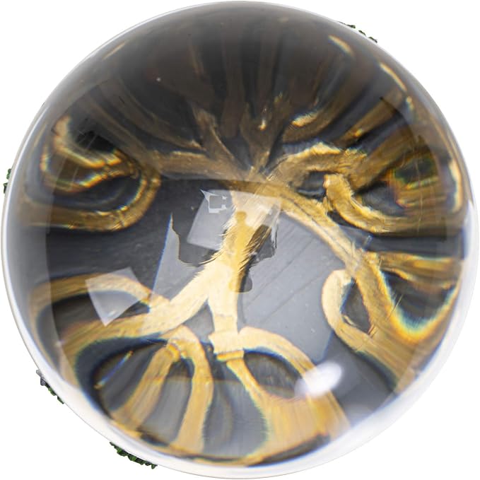 Pacific Trading Tree of Life Gazing Ball Outdoor Garden Decorations, Hand Painted Durable Mirror Globe Home Decor, 8.5 Inches