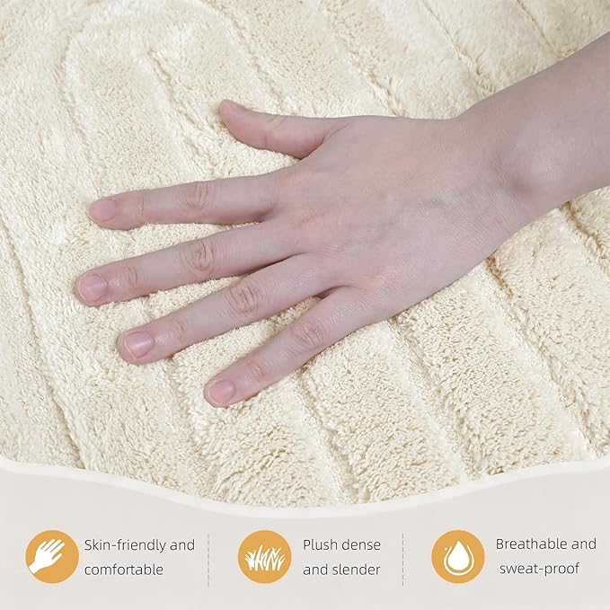 Beige Boho 8x10 Solid Color Area Rugs, Washable Rugs for Living Room | Ultra Soft Thick High-Low Pile Carpet, Fluffy, Non-Slip Modern Geometric Rugs for Bedroom, Kids Room, Nursery, Home Office