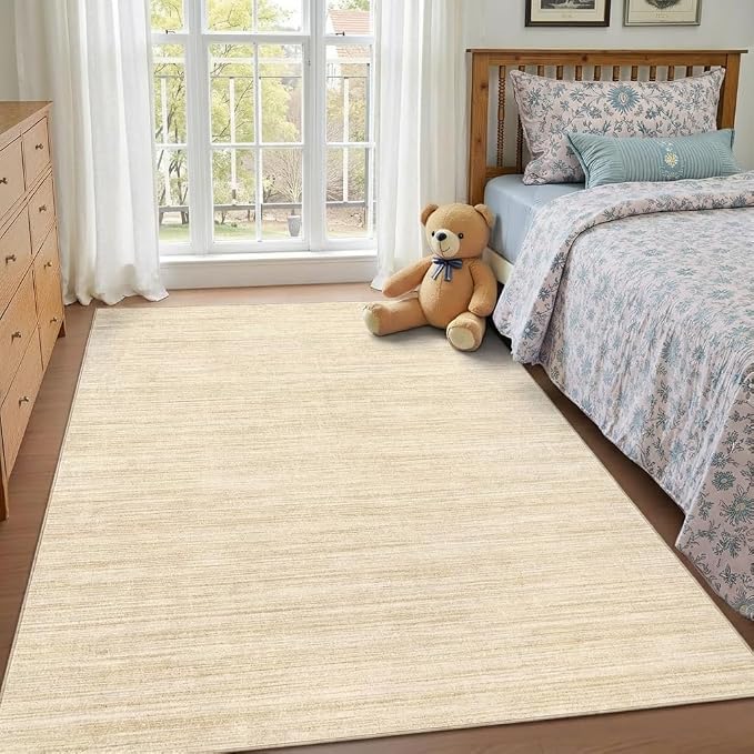 Garvee Kids Rugs for Bedroom 9x12 Washable Rug Non Slip Non Shedding Solid Color Floor Cover Carpet Stain Resistant Low Pile Throw Rug Foldable Thin Contemporary Mat for Dining Room Living Room, Camel | Neutral Solid Color Non Slip Stain Resistant Low ...