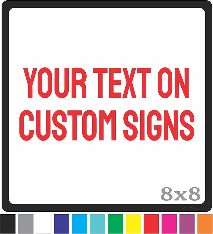 Custom Metal Sign for Outdoor and Indoor made from weatherproof non rusting aluminum. Full Color, UV Ink lasts years. Customized No Trespassing Signs, Personalized Delivery Signs for home or office. 8" x 8" - by ATX CUSTOM SIGNS