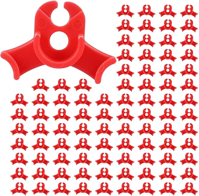 LucyPhy 90 Pack Plant Bender Angle Adjustable Plant Training Clips Low Stress Training Clips 90 Degrees Plant Stem(Circle Style,Red)